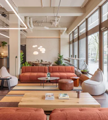 The Usual Rotterdam comfy couches in the lobby The Usual Rotterdam comfy couches in the lobby