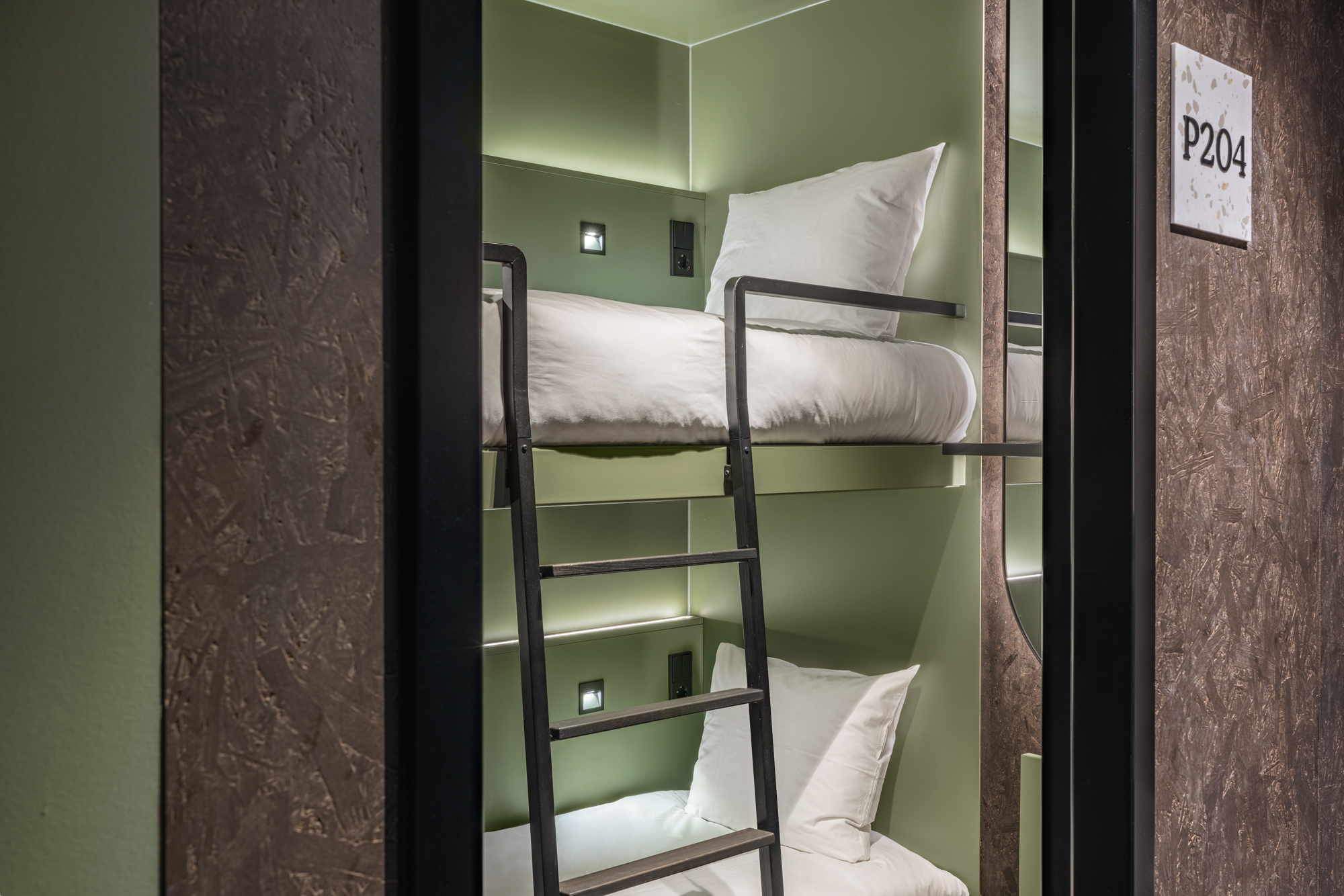 bunk beds in the twin pods 